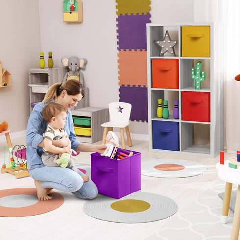 Sorbus Fabric Storage Cubes - 6 Foldable Storage Bins for Organizing Pantry, Toy Box, Clothes Storage & Closet