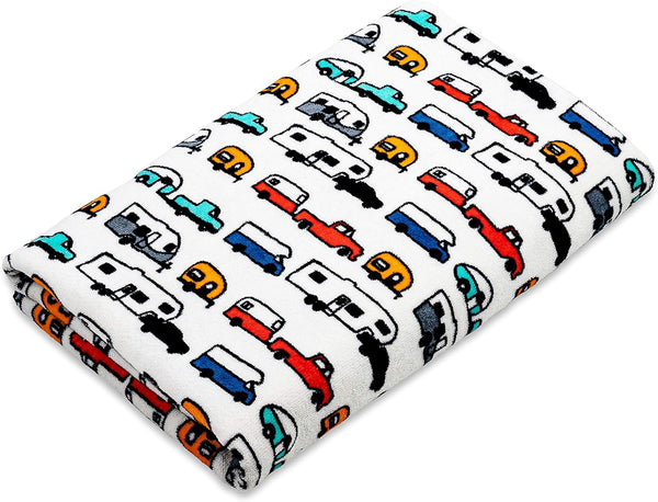 Camco Life is Better at The Campsite Beach Towel - Perfect Accessory for Beach or Pool, RV Design Pattern - 32-Inches x