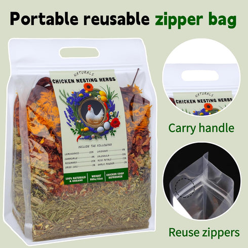 AUBOEAY 21oz 8 Pack Chicken Nesting Herbs- Natural Herbs Mixture for Chicken Coop Fresh Coop Odor Control & Egg