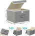 ENUMAIL Closet, 3 Pack 10.2 7.9 6.7in Storage Boxes, Collapsible Storage Bins with Lids, Cotton and linen cloth Storage