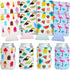 BLUE PANDA Neoprene Can Cooler Sleeves - 12-Pack Summer Gift for Teacher, 4 Tropical Designs, Fits 12 Oz