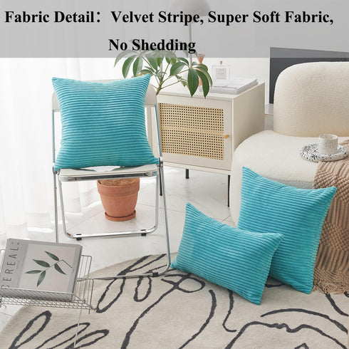 Home Brilliant 12x20 Teal Rectangle Pillow Covers, Decorative Lumbar Pillow Cover for Couch