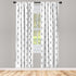 Ambesonne Black and White Window Curtains, 2-Panel Set with Monochrome Pineapple Design, 28" x 63", White and Black