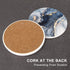 Dksyee Set 6, Set, Coasters of Navy Blue Marble Abstract Round Ceramic Coasters with Holder, Best Absorbent Drink