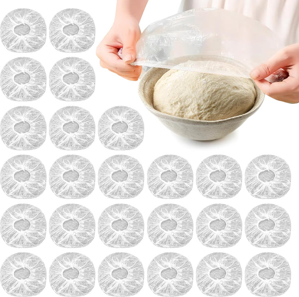 120PCS Reusable Bowl Covers, Elastic Plastic Covers for Bread Proofing, Sourdough Rising, Baking Supplies