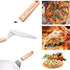 KSENDALO 10" Pizza Peel with Wooden Handle - Stainless Steel Spatula & Non-Slip Pizza Server Tray for Baking