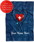 Customized Nurse Blanket - Ships Next Day, Printed in USA - Soft Fleece or Sherpa Blanket - Personalized Throw, Nurse