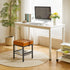LG-60J IBUYKE Square Makeup Stool with Adjustable Feet and Storage Space, Footrest Chair, PU Vanity Seat, Multi-Use as