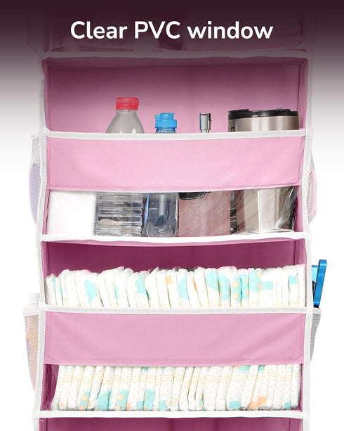 1 Pack 5 10 44 lbs ULG Over Door Organizer with Large Pockets Mesh Side Pockets, Weight Capacity Hanging Storage