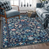 5x7 Blue,5'x7' YIHOUSE Blue Area Rug, Washable Bedroom Rug Floral Non Slip Soft, Colorful Flower Throw Carpet
