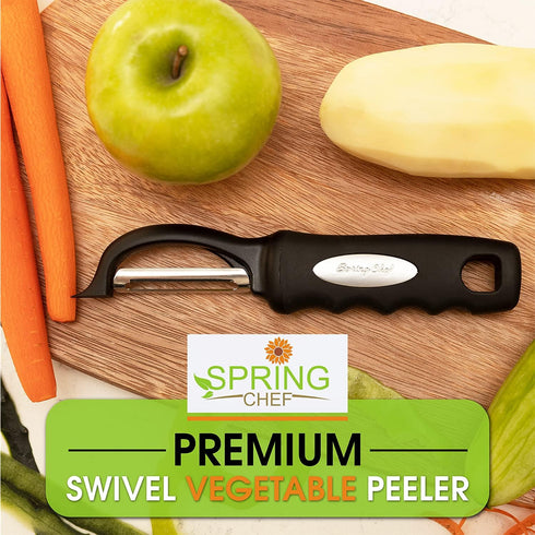 Spring Chef Premium Swivel Vegetable Peeler, Soft Grip Handle, Ultra Sharp Stainless Steel Blades