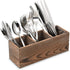 Wooden Silverware Organizer with 3 Spacious Compartments, Cooking Spatula Holder, Kitchen Utensil Flatware Caddy