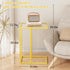 Easy Paws C Table Side End Table, Small C Shaped Table for Sofa,Glass Couch Sofa Tray Snack Table for Living Room