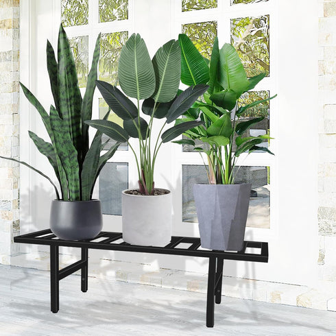 LLAXERGU 1-Tier Plant Stand Indoor Outdoor, Heavy Duty Iron Pedestal Stands Metal Plant Stand for Indoor Outdoor