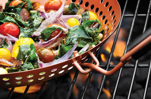 Outset QN77 Grill Skillet - Copper Non-Stick with Removable Soft-Grip Handle
