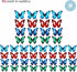 Butterfly Window Clings (36 pcs) - Large Decals for Glass, Blue, Red, Orange, Teal, Decorative, Reusable, Indoor Use