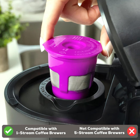 Cafe Fill Value Pack by Perfect Pod - 1-Stream Reusable K Cup Coffee Pod Filters & Scoop, Compatible with Keurig