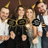 Adult 60th Birthday Photo Booth Props, 41Pcs for Her Him, Gold and Red Decorations, Party Supplies