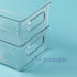 Plastic Food Storage 2 Pack Clear Container Bin with Handles for Kitchen, Pantry, Refrigerator, Stackable 10”x6”x3”