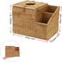 Sumnacon Tissue Box Square Cover with Storage, Rattan Holder with 2 Side Organizer for Bathroom Living Room