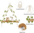 Set 2 Mkono Artificial Ivy Macrame Hanging Shelves with Lights of Boho Wall Decor Display Plants Photos Wood Floating
