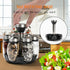 Mlici 6PC Spinning Glass Spice Jars, 360° Rotating Spice Rack Organizer with Stainless Steel Holder for Kitchen
