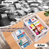24 QT Medicine Organizer Storage Box with Removable Tray, Extra Large Collapsible First Aid Box Empty, Clear Medicine
