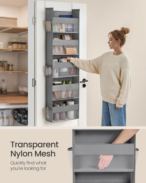 Set 2 5 5-Tier URDH008G01 SONGMICS Over The Door Organizers, of Hanging Door Organizers with Large Pockets, Fabric