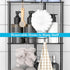 HuggieGems 4-Tier Corner Shower Caddy Organizer with Hooks - Black Bathroom Shelf Stand