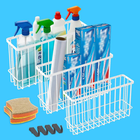 FHJP Cabinet Door Organizer 3Pcs, Foil and Plastic Wrap Organizer with 2 Sponges,