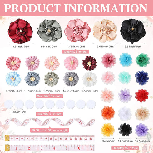 60 10 Geosar Baby Shower Games DIY Headband Making Kit Include Wooden Game Sign Elastic Cute Flowers Hairbands Round
