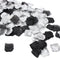 900PCS Silver Black White Artificial Flowers, Silk Rose Petals, Flower Girl Scatter Petals for Wedding