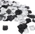 900PCS Silver Black White Artificial Flowers, Silk Rose Petals, Flower Girl Scatter Petals for Wedding
