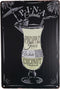 8" x 12" Popular Cocktails and Drink Bar Mix Recipes Menu for Bartenders on Metal Tin Sign
