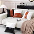 TAOSON Pack 2 18 18 Inch of Velvet Decorative Throw Pillow Covers White Patchwork with Black Striped Leather Pillow