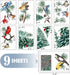 Mfault 187 PCS Winter Birds Pine Tree Branch Window Clings 9 Sheets, Xmas Red Cardinal Blue Chickadee Wall Stickers Decal Decorations, 2024 New Year Christmas Holiday Living Room Home Kitchen Decor