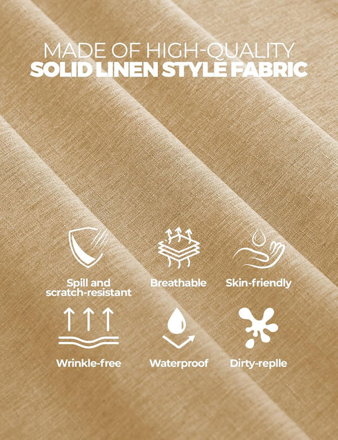Decorelia Party,(Oblong,52 70 Inch (4-6 Faux Linen Rectangle Tablecloth for Dining Room,Outdoor Coffee Wrinkle