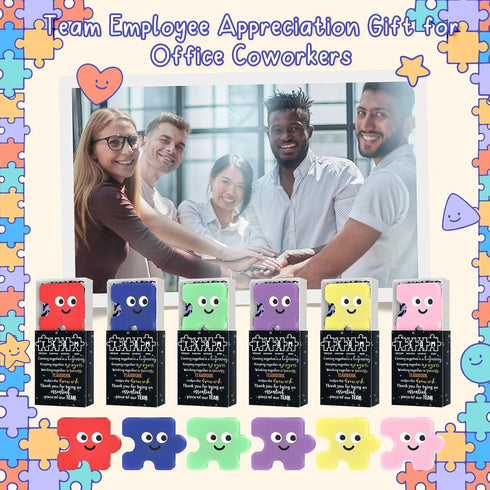 72 Sets Wettarn Employee Appreciation Gifts Team Puzzle Piece Stress Balls Bulk with Thank You Gift Boxes Party Favors