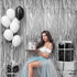 KatchOn XtraLarge Silver Backdrop Curtain - 3.2x8 Feet, Pack of 2 | Silver Streamers for Disco Party Decorations,