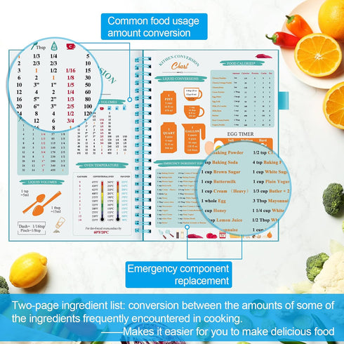PECULA Recipe Book: Blank Recipe Book to Write In Your Own Recipes, Holds 170 Recipes