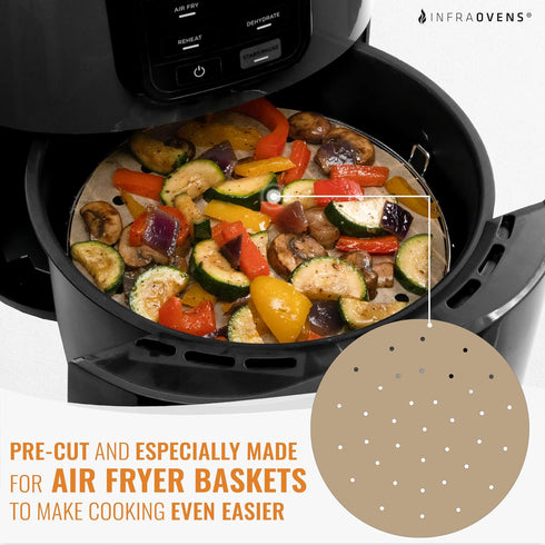 Unbleached Air Fryer Parchment Paper, 6.7 inch Pre-Cut Round Paper Liner Sheets for Baking
