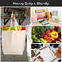 Segarty 3pcs 19.7x15.7 inch 12oz Blank Tote Canvas Bag with Zipper, Bags with Handles, Heavy Duty Reusable Washable