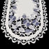 Embroidered Delft Blue Onion Flower Table Runner - Dresser Scarf, Doily (15Wx34L)