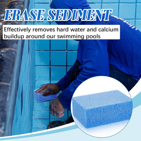 Yinder 4 Pcs Pumice Stone for Cleaning Pool Tile, 3.94 x 2.76 x 1.57 Inch for Spa Tile Cleaning (Blue)