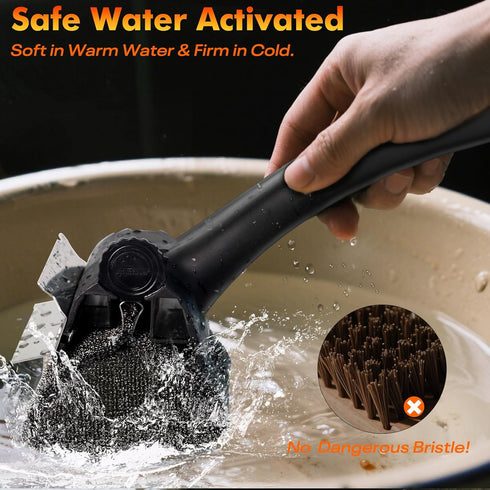 BBQ Grill Brush Bristle Free - Grill Cleaner Brush with Replaceable Heads for Cast Iron/Stainless Steel