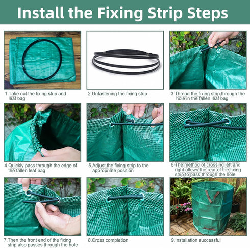 2-Pack 132 4 Gallons Leaf Bags, Reusable Yard Waste Bags, Heavy Duty Lawn Bags with Handles for Garden Leaves and Waste