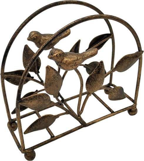 Cast Iron Bird & Tree Classic Napkin Holder - Tabletop Freestanding Tissue Dispenser, Bronze