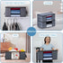 VENO 3 Pack Large Organizer Storage Bag for Clothes, Grey, Foldable with Sturdy Zipper, Clear Window, 13.3 Gallon