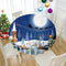 VVA Round Christmas Tablecloth - Winter Snowman Xmas Tree Santa Sleigh Holiday Decor 50 Inch for Family Gatherings