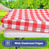 8 30"x96") Smiry Picnic Table Cover with Bench Covers, Waterproof Elastic Fitted Tablecloths for Foot Rectangle Tables